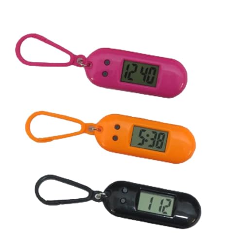 LIFKOME 4stücke Elektronische Uhr Für Junge Mädchen Einfache Taschenuhr Mit Schlüsselanhänger Digitale Clip-Uhr in Gemischten Farben Design Zum Befestigen An Gürtelschlaufen Oder von LIFKOME