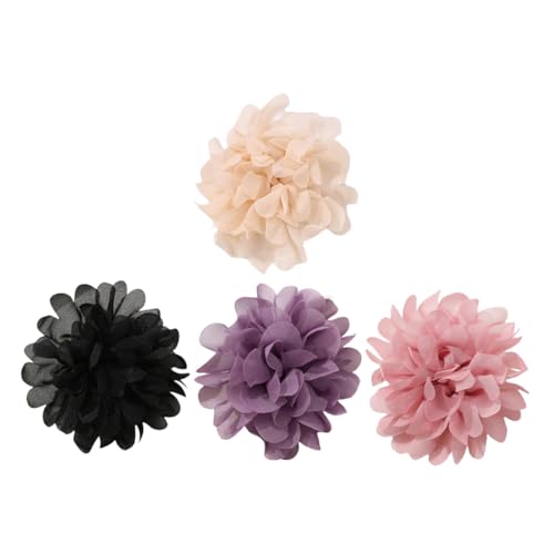 LIFKOME 4 Stücke Stoffblumen Broschen Zarte Künstliche Blüten Pins für Damen Leichte Sichere Anstecknadeln Elegante Stoffblumen Schmuck für Hochzeit Party Festliche Kleidung von LIFKOME
