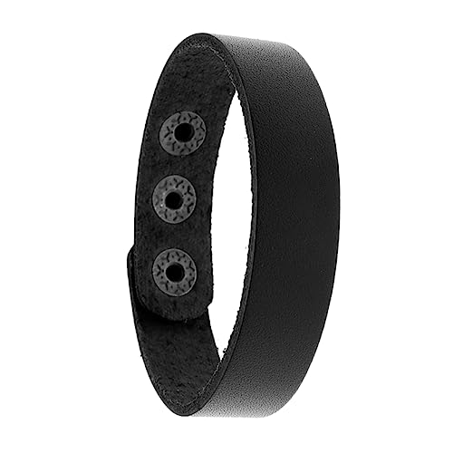 LIFKOME 4stücke Rindslederarmband Einfaches Unisex-armband Kreative Handgelenkkette Diy-armreif-dekoration Lederarmband Für Frauen Und Männer Retro-schwarz von LIFKOME