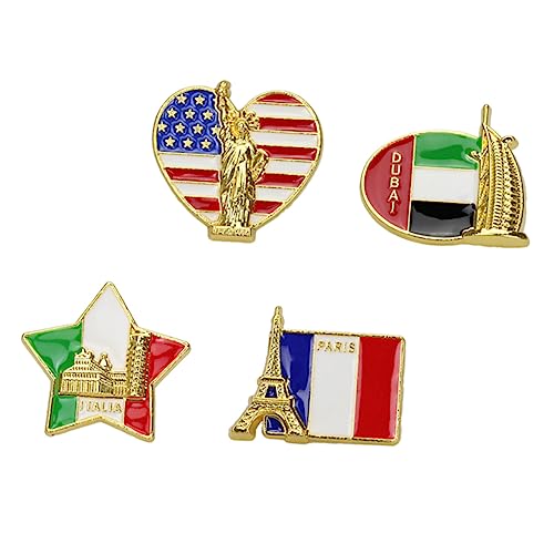 LIFKOME 4 Teilige Flaggenbrosche US Flaggen Anstecknadel Die Goldenen Broschen Damen Anstecknadeln Banner Emaille Flagge Kleiner Patch Flaggen Anstecknadeln Für Geformte von LIFKOME