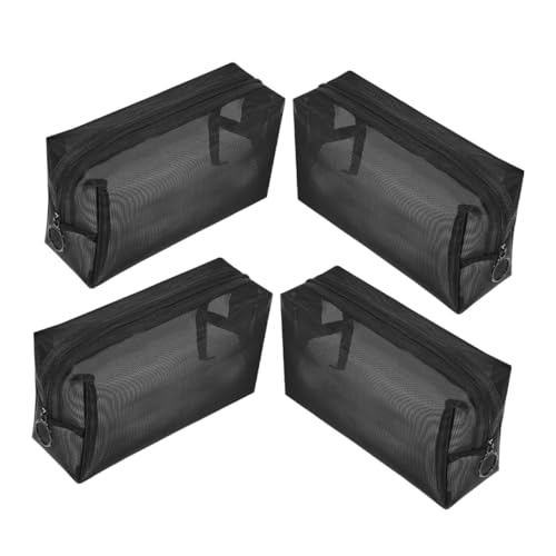 LIFKOME 4-teilige Netz-Kosmetiktasche: Make-up-Tasche Nylonnetz Mit Reißverschlusstasche, Federmäppchen Für Unterwegs, Toilettenartikel, Make-up-Organizer, Home-Office-zubehör von LIFKOME