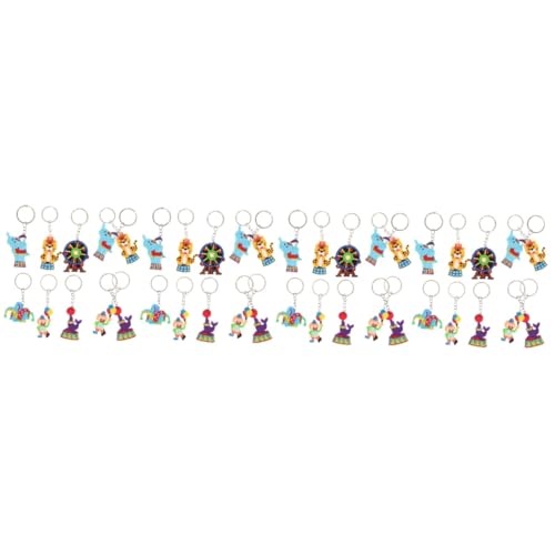 LIFKOME 40 STK Zirkusclown-schlüsselanhänger Zarte Zirkus-schlüsselanhänger Zirkushandwerk-schlüsselanhänger Cartoon-Zirkus-schlüsselanhänger Zirkus-hängedekoration Colorful Kieselgel von LIFKOME