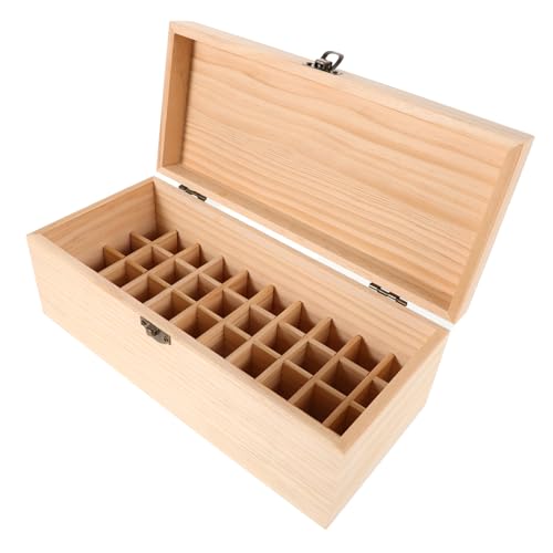 LIFKOME 40gitter Holzhalter Für Ätherische Öle Fächer Organizer Für Parfüm Nagellack Und Mehr Aufbewahrungslösung Für Aromatherapie-liebhaber Stilvolle Holzbox Für Ansprechende von LIFKOME