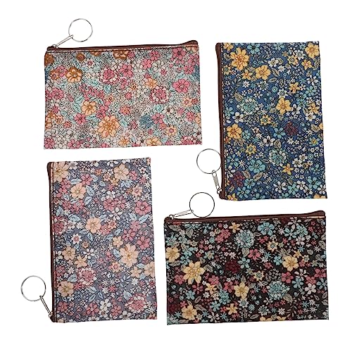 LIFKOME 4Pcs Niedliche Retro Baumwolle Kleine Blumenmünze Geldbörse Süß Für Frauen Mini Geldbeutel Stofftaschen Make Up Taschen Frauen Geldbörsen Beutel Männer Taschen Taschen Für von LIFKOME