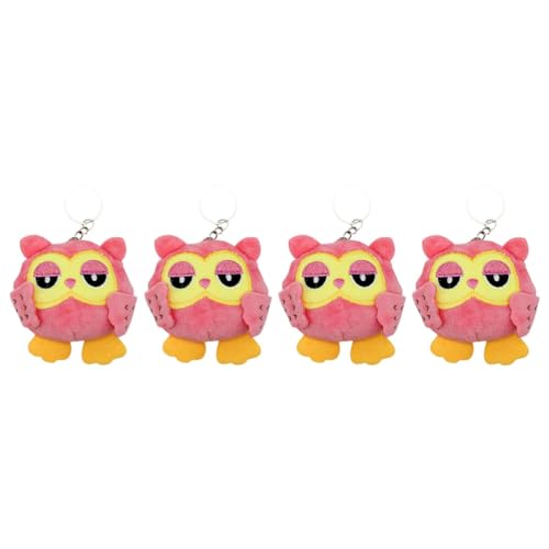 LIFKOME 4Pcs Owl Anhänger Keychains des Deckels Mini Rucksackschlüsselketten Autos Automotive Lockerbeutel Dekoration Schlüsselkette Anhänger Schlüssellinge Anhänger Puppenhang Decor von LIFKOME