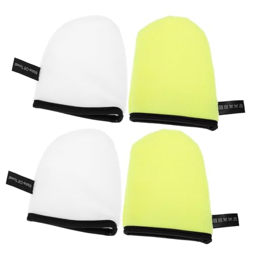 LIFKOME 4stücke Wiederverwendbare Make-up Entferner Handtücher Doppelseitige Reinigungshandschuhe Für Sanfte Gesichtsreinigung Und Hautschonend Für Damen Farben Zufällig von LIFKOME