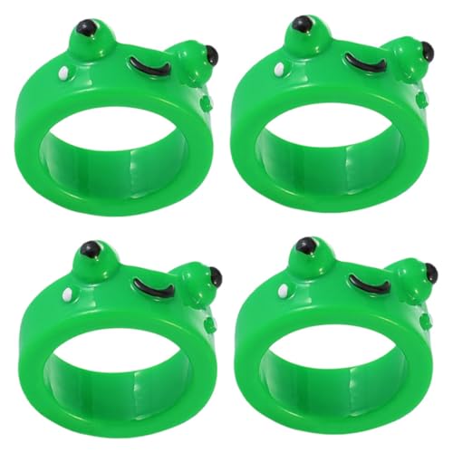 LIFKOME 4stücke Cartoon Tier Fingerringe Entzückende Frosch Finger Ringe Junge Mädchen Fingerringe Aus Harz Für Alltag Geburtstag Halloween Party Hochzeit Und Geschenke von LIFKOME