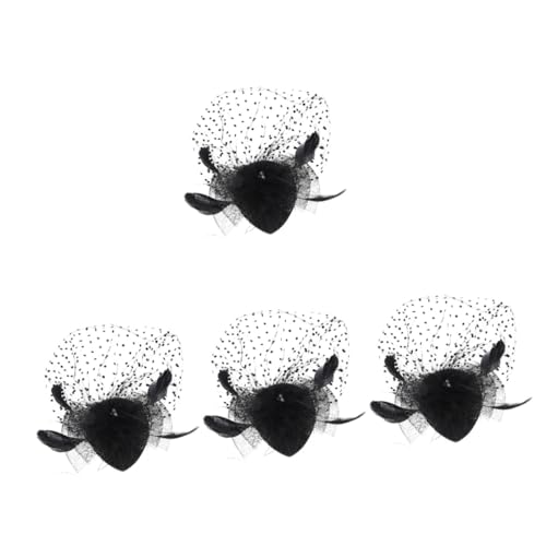 LIFKOME 4stücke Damen Fascinator Hut Mit Haarklammer Leichtes Teeparty-kopfschmuck-accessoire Mit Netz Und Federn Für Hochzeiten Bankette Und Festliche Anlässe von LIFKOME