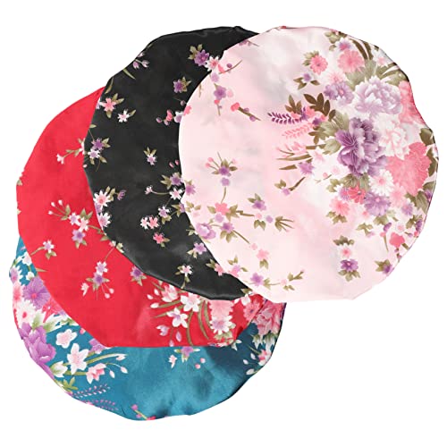 LIFKOME 4stücke Teiliges Satin Schlafhaube Für Damen Atmungsaktive Und Weiche Haarhaube Schlafen Waschen Für Und Weinrot von LIFKOME