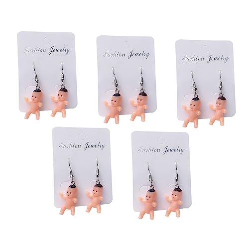 LIFKOME 5 Paar Baby Doll Ohrringe für Mädchen Lebensechte Ohrring-sets für Mehrere Piercings von LIFKOME