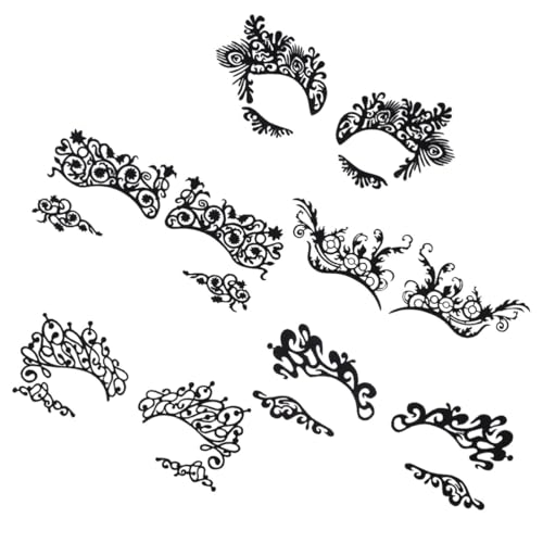 LIFKOME 5 Paare Temporäre Spitzen eyeliner aufkleber Selbstklebend Wiederverwendbar Schnell Anzubringen für Partys Halloween und Cosplay Geeignet für Erwachsene Verschiedene Designs von LIFKOME