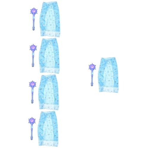 LIFKOME 5 Sätze Zauberstab Spielzeug Kinder Tylonal Nacht Blinkender Zauberstab Schneeflockenstab Zum Leuchten Bringen Prinzessinnen Umhang Für Kinder Kleidung Handheld Mädchen Stoff von LIFKOME