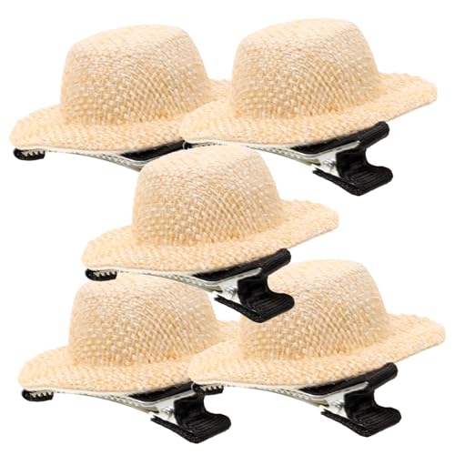 LIFKOME 5stücke Miniatur Hut Haarspangen Dekorative Haarklammern Für Mädchen Leichte Und Stoffmaterialien Für Partys Hochzeiten Und Alltagslooks Erdtönen von LIFKOME