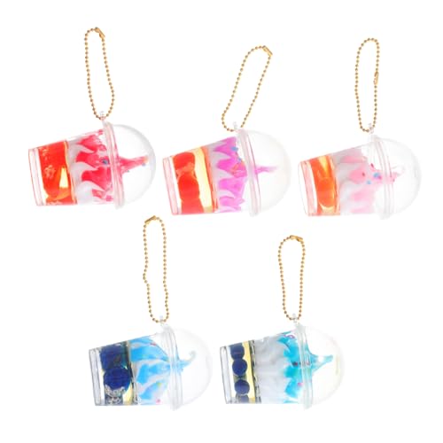 LIFKOME 5 Stück Mini Eiscreme Schlüsselanhänger Süßes Lebensmittel Ornament für Taschen Geldbörsen Autoschlüssel Realistische Dessert Tassen Hängedekoration aus Strapazierfähigem von LIFKOME