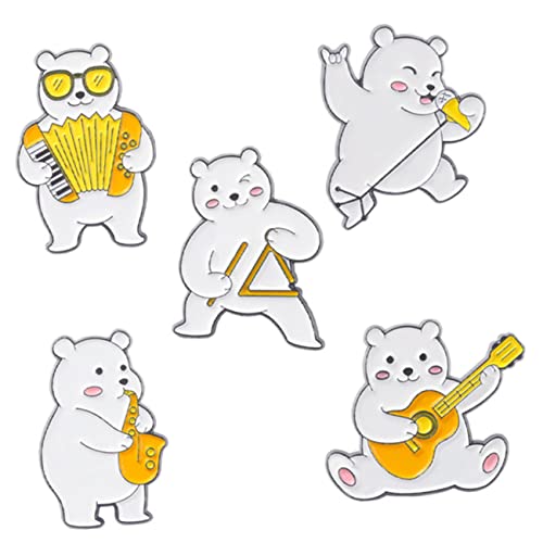 LIFKOME 5 Stück Musikinstrument Brosche Cartoon Bär Pin Bär Ornament Exquisite Bär Pin Rucksack Pins Bär Kleine Pin Bär Dekor Pullover Brosche Pin Für Hüte Brosche Pin Bär Brosche von LIFKOME