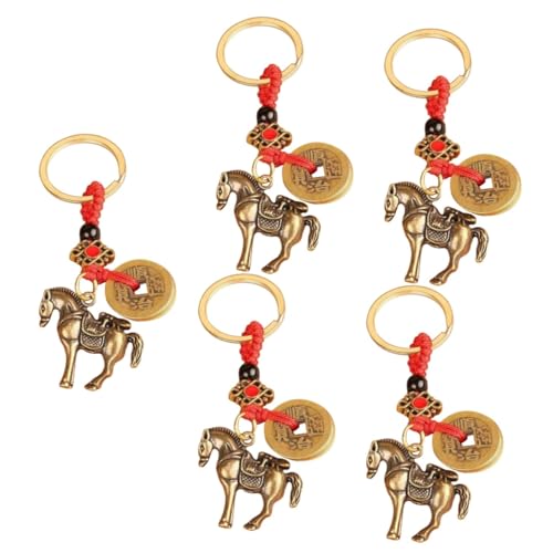 LIFKOME 5stücke Schlüsselanhänger Messing Mit Pferdemotiv Handgefertigtes - Für Taschen Und Rucksäcke Perfektes Für Pferdeliebhaber Und Reiter Für Neujahr Und Geburtstage von LIFKOME