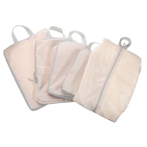 LIFKOME Reisewürfel 5 Stück Komprimierbare Kofferorganizer aus Langlebigem Polyester für Kleidung Schuhe Elektronik und Toilettenartikel Platzsparende Reiseaufbewahrung für Männer und Frauen von LIFKOME