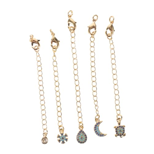 LIFKOME 5 Stück Teiliges Gold Überzogene Zirkonia Schmuck Verlängerungsketten Mit Verstellbarer Und Robustem Karabinerverschluss Für Halsketten Und Armbänder Feine Verarbeitung Glänzend von LIFKOME