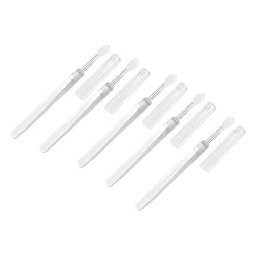 LIFKOME 5 Stück Teiliges Transparenter Tragbarer Silikon Lippenpinsel mit Abdeckung Vielseitiger Lipstick und Lip Mask für Präzises Make Up für Lippenstift Lipgloss und Lidschatten bei von LIFKOME