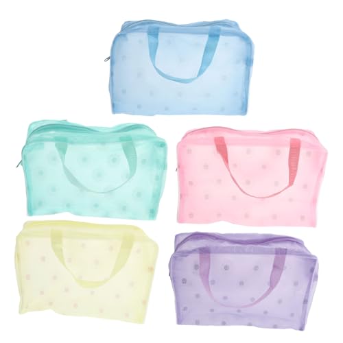 LIFKOME 5 Stück Teiliges Wasserdichtes Toilettenartikel Großem Fassungsvermögen Aufrechter Kulturbeutel für Damen Multifunktionale Kosmetiktasche für Reisen Camping Fitness und Alltag von LIFKOME