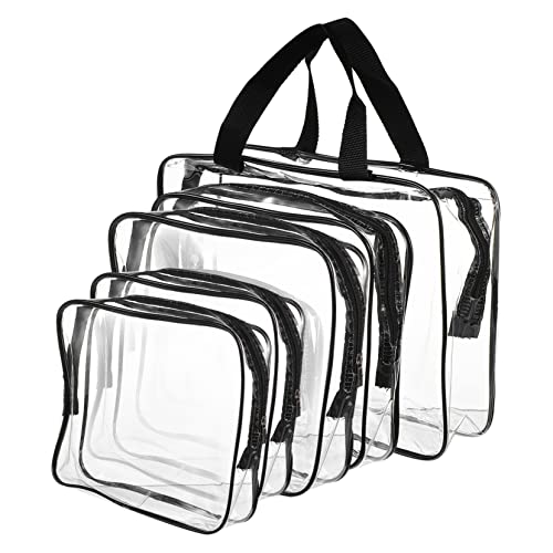 LIFKOME 5 Stück Teiliges wasserdichte Transparente PVC Kosmetiktaschen mit Reißverschluss Vielseitiger Reise Make Up Organizer und Kulturbeutel für Damen Robust und Leicht zu Reinigen für von LIFKOME