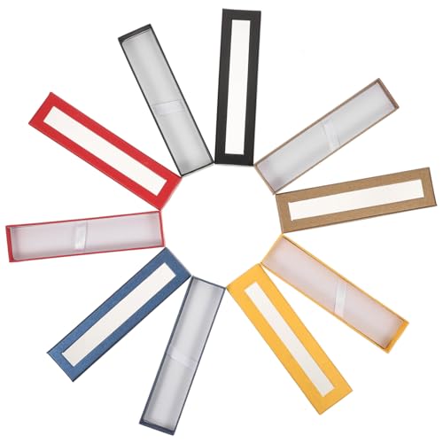 LIFKOME 5 Stück Transparente Füllfederhalter Geschenkboxen mit Klappdeckel Leichtes Papiermaterial Schützende Stifteetuis für Füller Aufbewahrung und Geschenkverpackung Farbe von LIFKOME