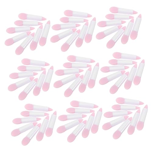 LIFKOME 50 Stück Silikon Makeup Pinsel mit Doppelseitigen Augen Make Up Applikatoren und Lippenmasken Pinsel Weich Wiederverwendbar Vielseitig für Creme Lidschatten und Lippenfarben Rosa von LIFKOME