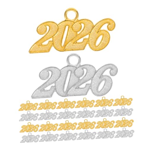 LIFKOME 50 Stück Teiliges Graduation Cap Tassel Charm Gravierte Jahreszahl Anhänger Schmuckbastel und Dekorations für Abschlussfeier und DIY Armbänder Halsketten von LIFKOME