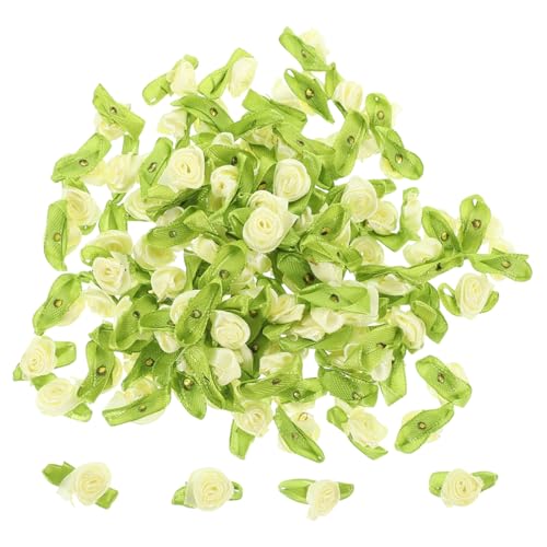 LIFKOME 500 Stück DIY Satin Rosen in Gelb Stoffblumen Applikationen für Kleidung Haarschmuck und Bastelbedarf Handgefertigte Blumen Ornamente Accessoires für Kreative Handarbeiten von LIFKOME