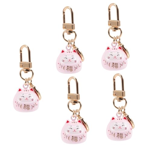 LIFKOME 5 Stück Katzenanhänger Charm-schlüssel Feng-Shui-Ornamente Damentasche Schlüsselanhänger Leichtes Design Im Japanischen Stil von LIFKOME