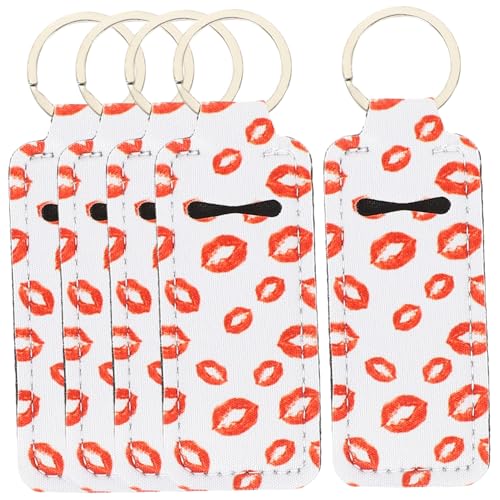 LIFKOME 5stücke Teiliges Aus Modischen Schlüsselanhängern Für Lippenstift Praktischer Mit Buntem Design Tragbar Für Frauen Um Lippenpflegeprodukte Sicher Zu Verstauen von LIFKOME
