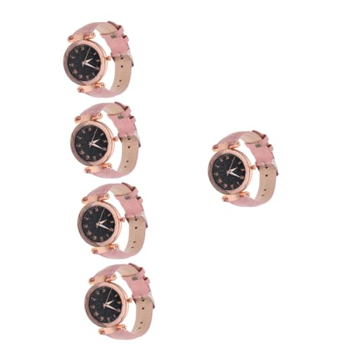 LIFKOME 5stücke Damen Armbanduhr Mit Quadratischem Ziffernblatt Verstellbarem Lederarmband Und Eleganter Anmutung Für Und Anlässe von LIFKOME