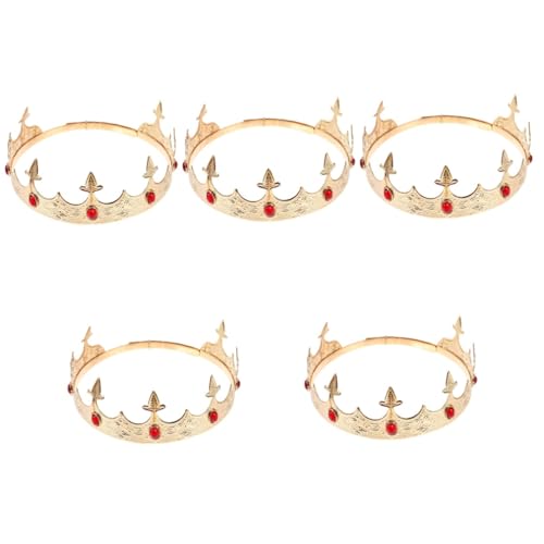 LIFKOME 5stücke Vintage Krone Für Männer Dekorative Partykrone Cosplay Krone Mit Roten Diamanten Für Hochzeiten Karneval Bühnenauftritte Und Besondere Anlässe Stabil Und Langlebig von LIFKOME