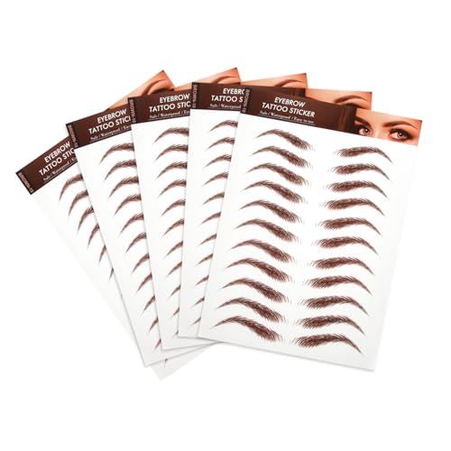 LIFKOME 5blätter Augenbrauen Tattoos Braune Wassertransfer Aufkleber Für Augenbrauenpflege Simulation Und Einfache Anwendung Für Verschiedene Hauttöne Und Anlässe von LIFKOME