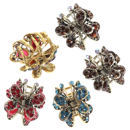 LIFKOME 5stücke Legierung Mini Haar Klammer Strass Intarsien Haarspangen Für Mädchen Dame Gemischte Farbe von LIFKOME