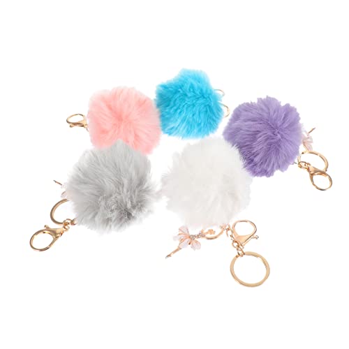 LIFKOME Schlüsselanhänger-Set Mit Ballettmädchen Kunstfell-Pompons Lichtechte Legierung Für Geldbörse Und Autoschlüssel von LIFKOME