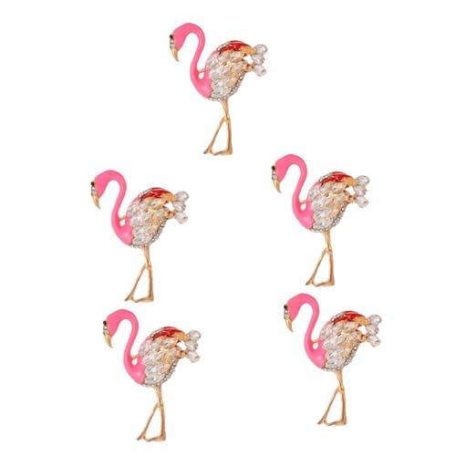 LIFKOME 5st Flamingo-brosche Schmücken Hüte Strassstifte Broschen Für Damen Schal Brosche Flamingo Broschennadeln Anzugbrosche Damenbekleidungszubehör Abzeichen Fräulein Passen von LIFKOME