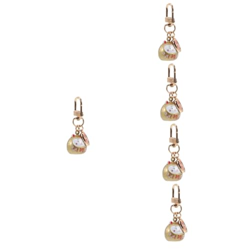 LIFKOME 5 Stück Schlüsselanhänger- Katze Feng Shui Im Japanischen Stil Katze Rucksack-schlüsselanhänger Dekorativer Katzen-schlüsselring von LIFKOME