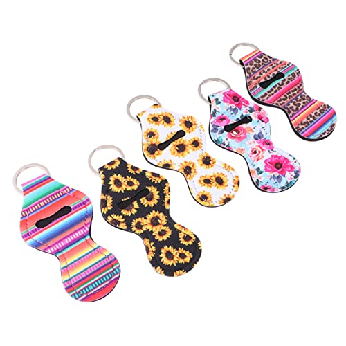 LIFKOME 5stücke Teiliges Neopren Schlüsselanhänger Für Lippenbalsam Tragbarer Halter Für Schlüssel Und Kosmetik Vielseitig Einsetzbar Für Handtaschen Und Rucksäcke Bunten Farben von LIFKOME