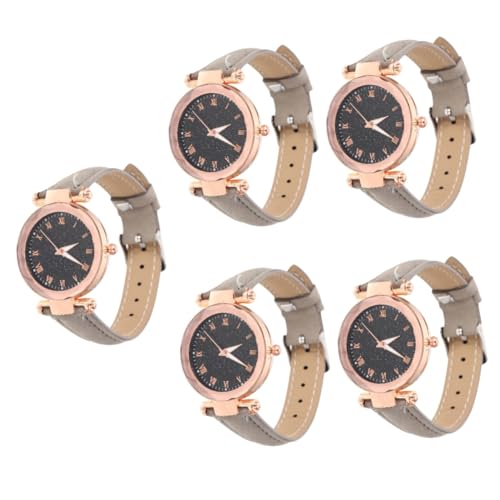 LIFKOME 5stücke Damen Armbanduhr Mit Verstellbarem Lederarmband Design Mit Römischem Ziffernblatt Für Und Büro Leichte Und Komfortable Uhr Für Als von LIFKOME