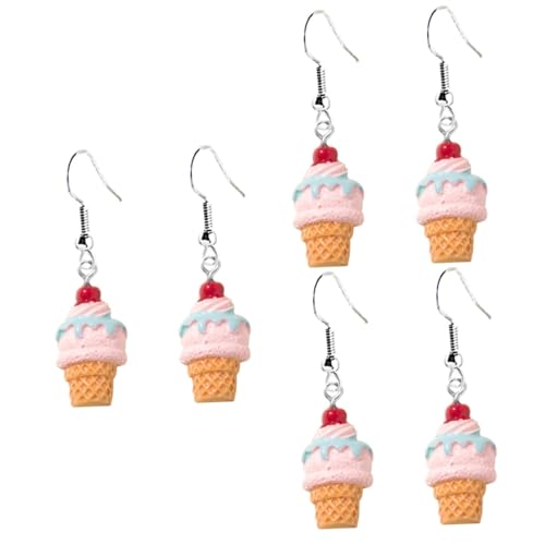 LIFKOME 6paare Eiscreme Ohrringe Lustige Hängende Ohrringe Dessertform Kreative Ohrhänger Für Frauen Bunte Eisdessert-designs Für Partys Und Alltagsmode von LIFKOME