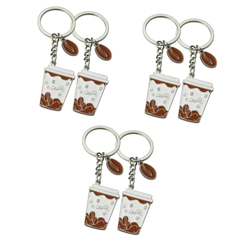 LIFKOME 6 STK Kaffeetasse Schlüsselanhänger Kette Schlüsselanhänger Kaffee autodeko Auto Dekoration portmonee Herren eine Armatur Schlüsselanhänger aus Metall hängender Schlüsselanhänger von LIFKOME