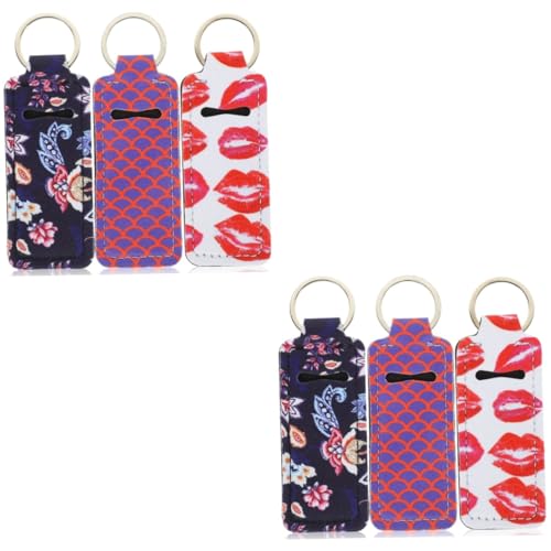 LIFKOME 6 STK Lippenstift-Set Lippenbalsam-Set Lippenstift-ärmeltasche Inhaber Schlüsselanhänger Ärmel Halter Mit Schlüsselanhänger Lippenbalsam Tasche Bunter Halter Schminkhalter Neopren von LIFKOME