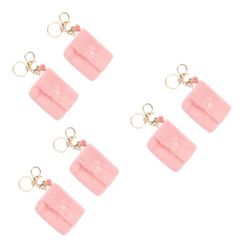 LIFKOME 6 STK Mini-Geldbörse süßer Plüsch-Schlüsselanhänger Schlüsselhalter für Münztüten süße Geldbörse Pocket Clip Münztüte Schlüsselanhänger Schlüsselhalter für Wechseltaschen Rosa von LIFKOME
