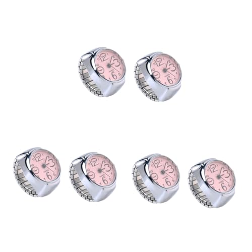 LIFKOME 6 STK Mini-ringuhr Herrenuhren Herrenring Ringuhr Für Männer Kreative Ringuhr Vintage Fingeruhren Tragbar Ringuhren Uhrenringe Quarz-fingeruhr Ringmänner Ansehen Mädchenringe Rosa von LIFKOME