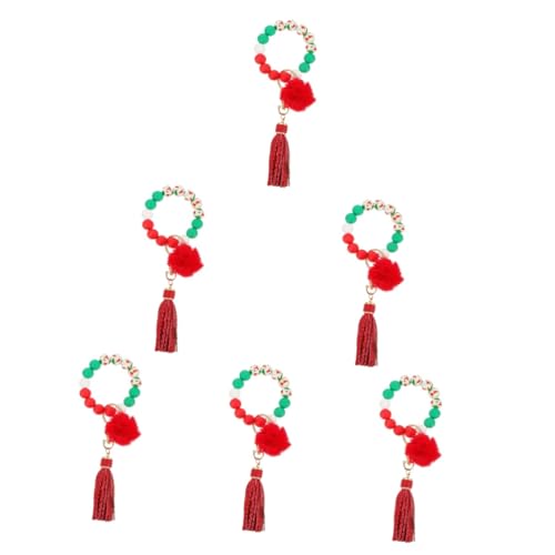 LIFKOME 6stücke Titel Quaste Handgelenk Schlüsselanhänger Mädchen Armreifen Dekorative Tasche Modisches Und Leichtes Accessoire Für Schlüssel Und Taschen von LIFKOME