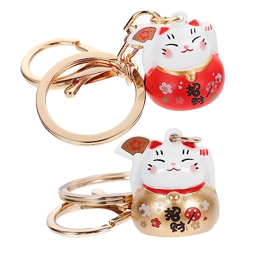 LIFKOME 6 STK Schlüsselanhänger Reichtum Glücksdekoration Glückskatze Figur Kinder schlüsselbund bescherung Weihnachten Schlüsselringe Tasche hängende Dekoration Taschenzubehör von LIFKOME