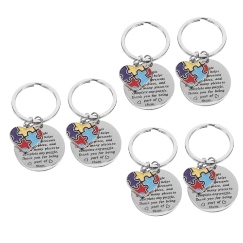 LIFKOME 6 STK -schlüsselanhänger Bewusstseinsgeschenk Logopäden-Charme Spricht Schlüsselanhänger Schlüsselanhänger Genesungsgeschenk Silver Rostfreier Stahl von LIFKOME