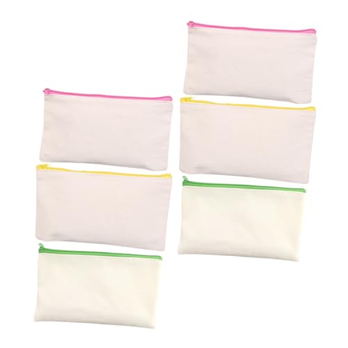 LIFKOME 6 Stück Großes mit Reißverschluss DIY Kreative Federtasche zum Bemalen Langlebiges Baumwoll etui für Stifte Notizen und Zubehör für Schule und Büro von LIFKOME