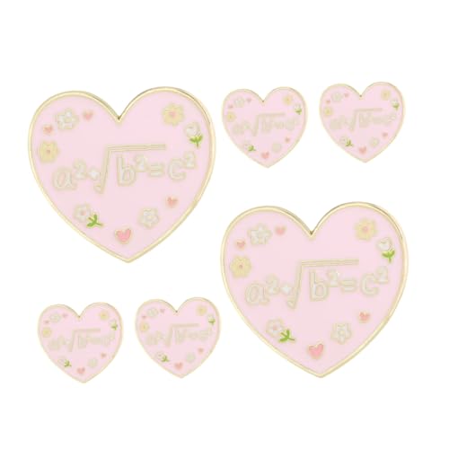 LIFKOME 6 Stück Herz-broschen mit Buchstaben Legierung Modische Anstecknadeln für Kleidung Taschen Schals Vielseitige Accessoires für Damen Hochzeitsschmuck Valentinstag von LIFKOME